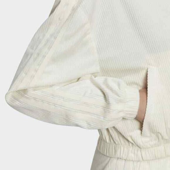 Adidas GU0828 Corduroy Hooded Track Top Jacket Off-White Cozy 3 Stripe $130 RARE - Picture 5 of 7